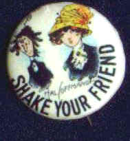 Shake Your Friend cigarette pinback button